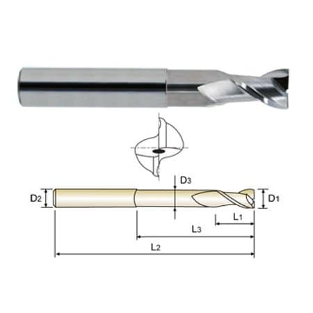 Yg-1 Tool 2 Flute 37 Degree Helix Extended Neck Alu-Power 39593